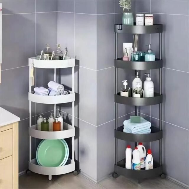 Multi-Layer Rotating Corner Storage Shelf Kenya - Perfect for Kitchen & Bathroom